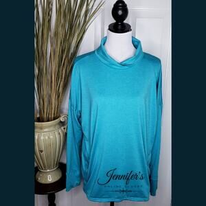 Columbia Women's Teal Mock Turtleneck Pullover Size XL
